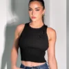 Classic Black Ribbed Crop Top