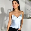 Elegant Satin Spaghetti Strap Top