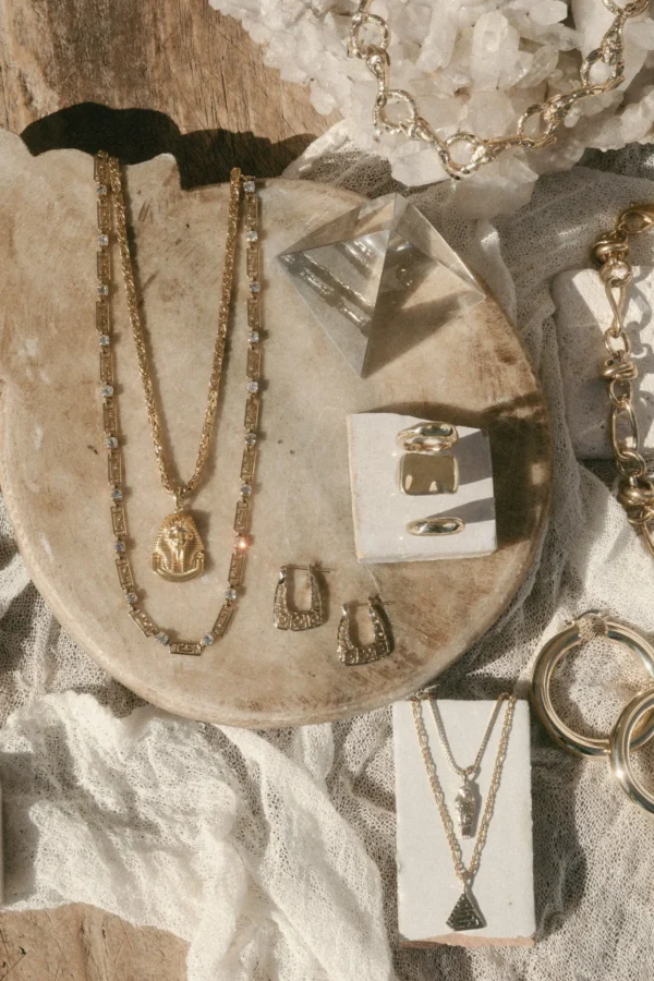 Golden-Hued Geometric Elegant Earrings