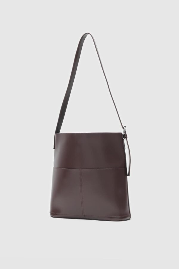 Elegant Brown Faux Leather Shoulder Bag