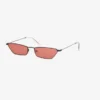 Sleek Rectangular Red Lens Glasses