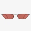 Sleek Rectangular Red Lens Glasses