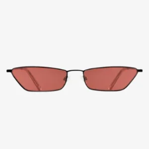 Sleek Rectangular Red Lens Glasses
