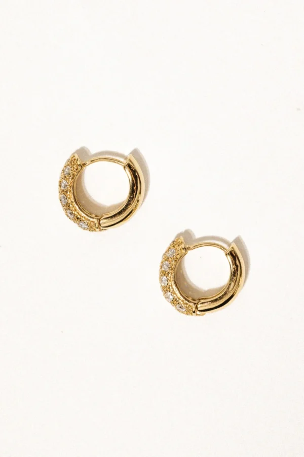 Elegant Crystal-Embedded Hoop Earrings