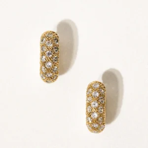 Elegant Crystal-Embedded Hoop Earrings