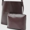 Elegant Brown Faux Leather Shoulder Bag