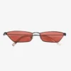 Sleek Rectangular Red Lens Glasses