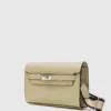 Elegant Beige Faux Leather Shoulder Bag