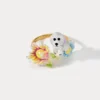 Whimsical Floral And Animal Ring