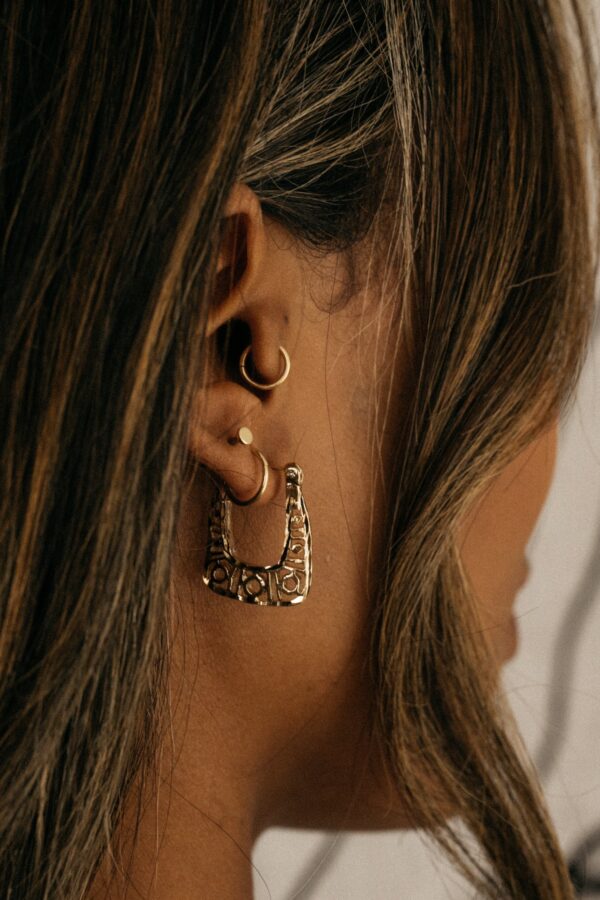 Golden-Hued Geometric Elegant Earrings