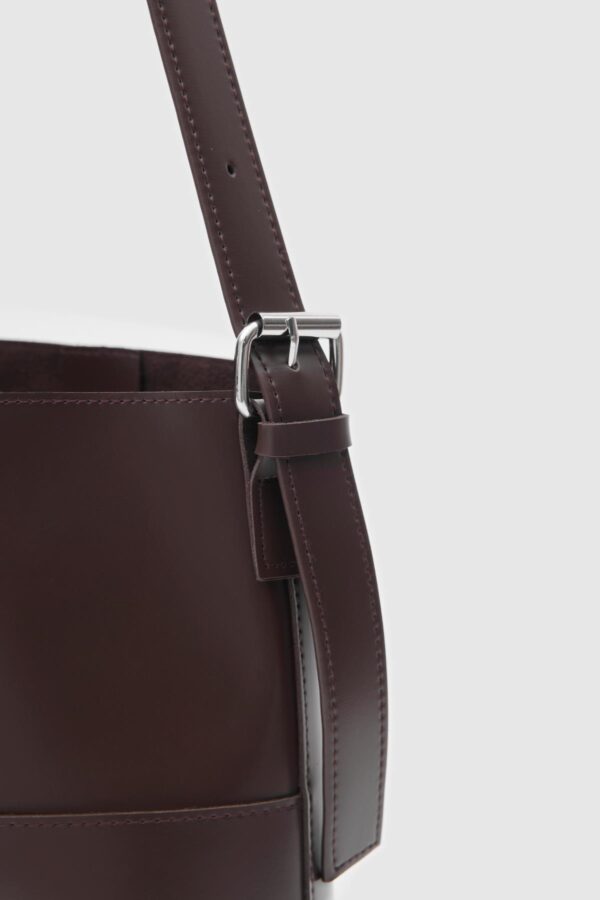 Elegant Brown Faux Leather Shoulder Bag