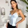 Elegant Satin Spaghetti Strap Top
