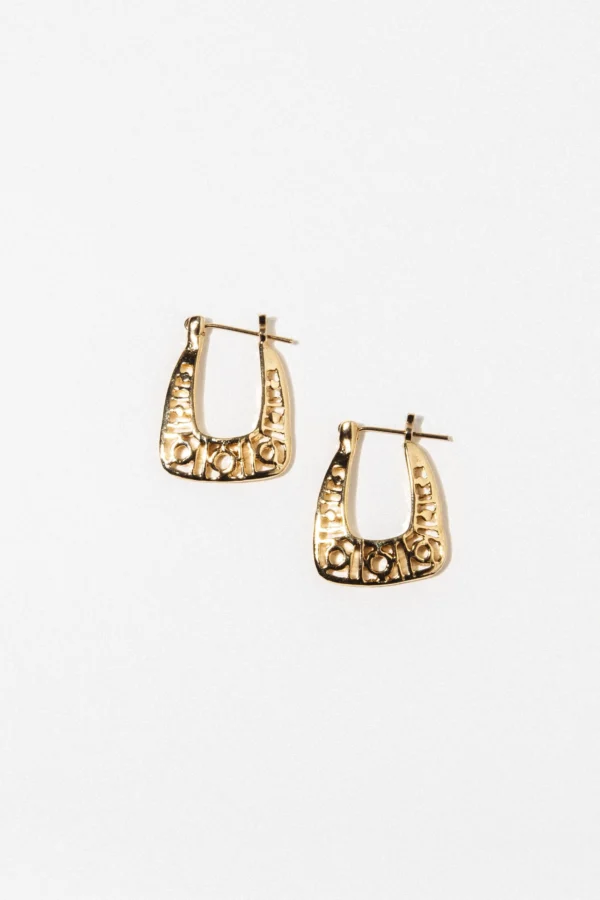 Golden-Hued Geometric Elegant Earrings