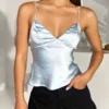 Elegant Satin Spaghetti Strap Top