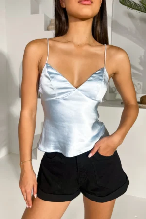 Elegant Satin Spaghetti Strap Top