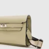 Elegant Beige Faux Leather Shoulder Bag
