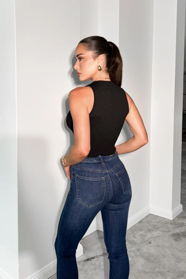 Classic Black Ribbed Crop Top